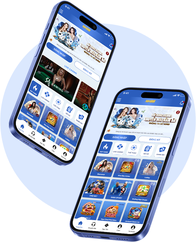 Hình ảnh minh họa quá trình tải game bắn cá đổi thưởng trên điện thoại di động (Android và iOS), hiển thị màn hình cài đặt và biểu tượng ứng dụng game.